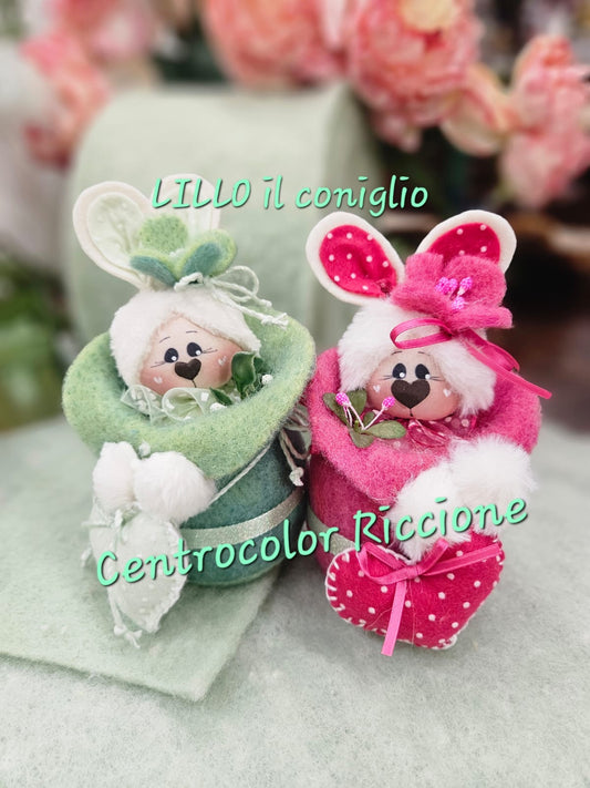 kit Lillo il coniglio verde e rosa
