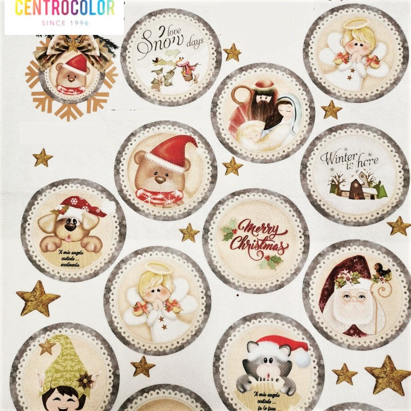 Pannello decorato Sfere Country 12 cm Natale