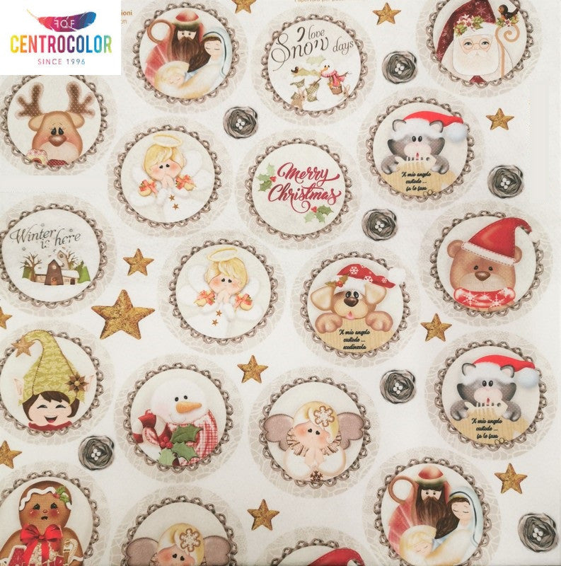 Pannello decorato Sfere Pizzo Ghiaccio 10 cm P-065 Natale