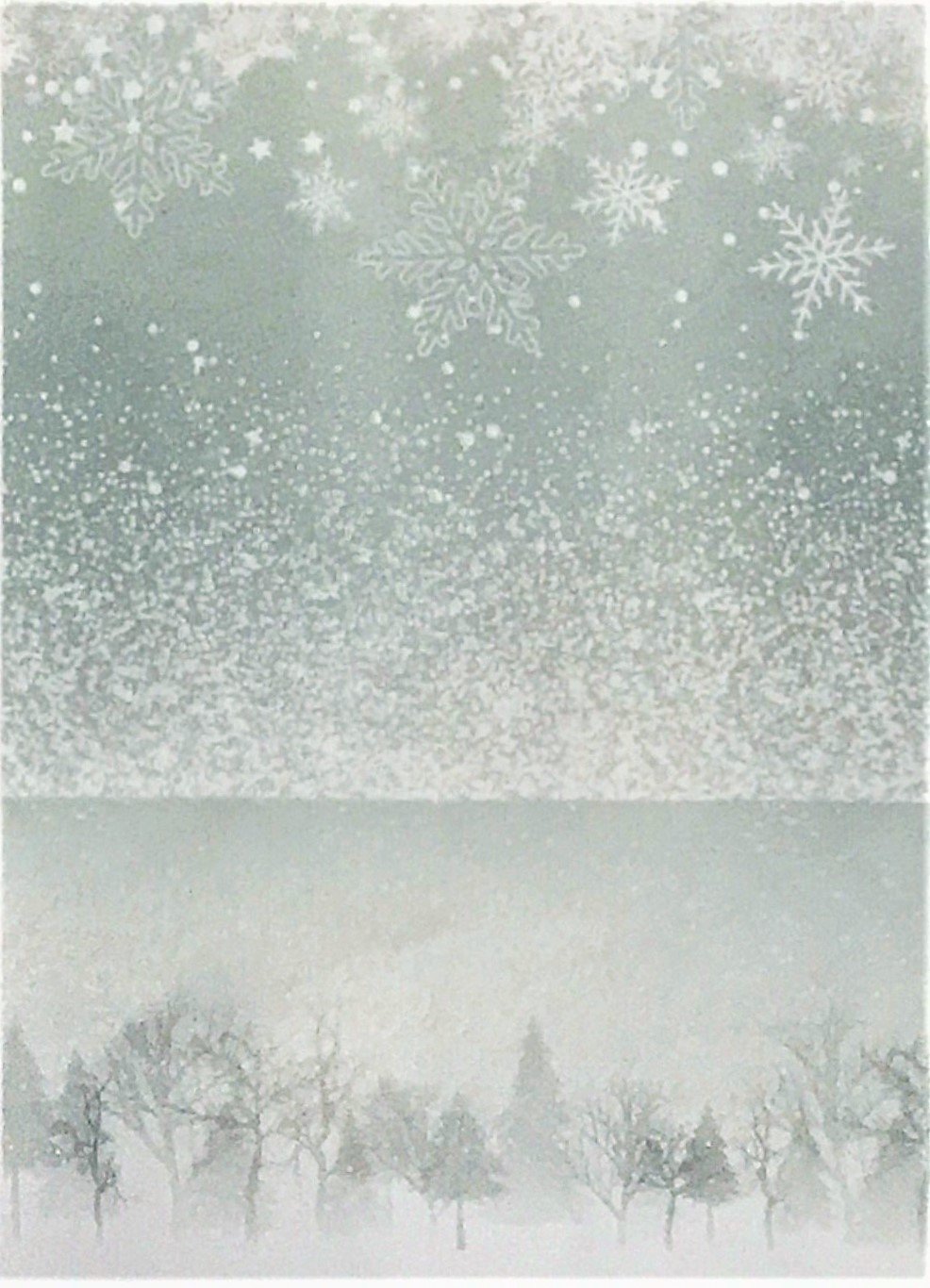 Pannolencio "Morbidoso" Fantasia boschi innevati Verde Salvia- FCDECO05-025