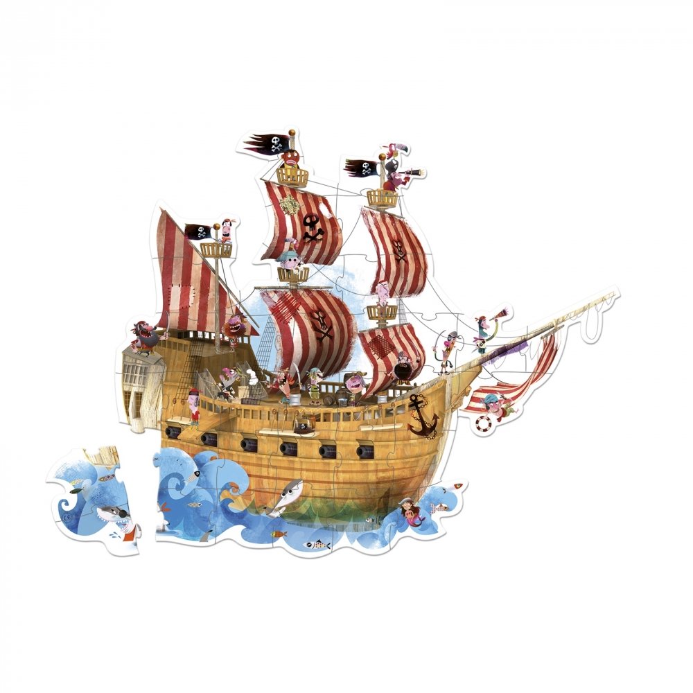 Puzzle Janod  "La nave dei pirati" - 02819 -4-7 anni