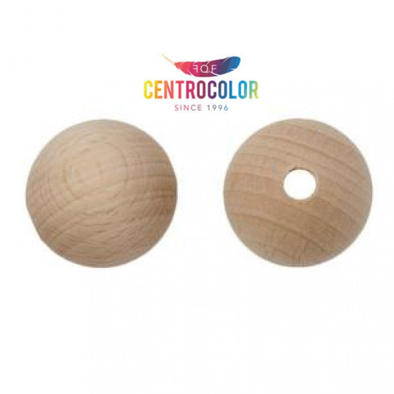 Set 2 palline sfere in legno 5 cm