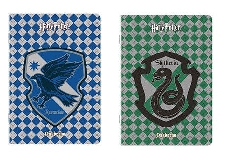Set 2 Quaderni QUADRETTI con bordi Harry Potter Corvonero e Serpeverde