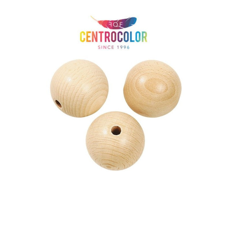 Set 3 palline sfere in legno 4,5 cm
