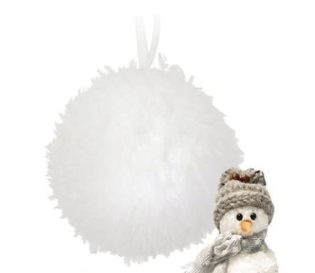 Sfere peluche decorative Bianco 7 cm - 93DEC109