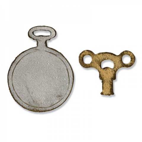 Sizzix Movers & Shapers Magnetic Die Set 2PK - Mini Clock Key & Pocket Watch 658561