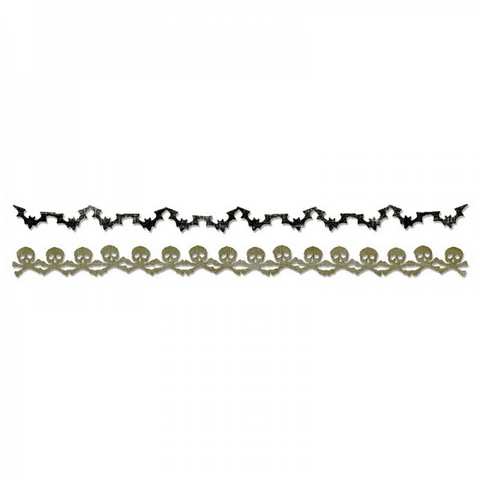 Sizzix Sizzlits Decorative Strip Die - Bats & Crossbones Garland  658710