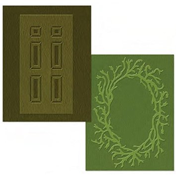 Sizzix Textured Impressions Embossing Folders 2PK - Door & Wreath Set 658430