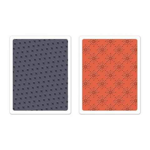 Sizzix Textured Impressions Embossing Folders 2PK - Yuletide Boulevard Set 659999