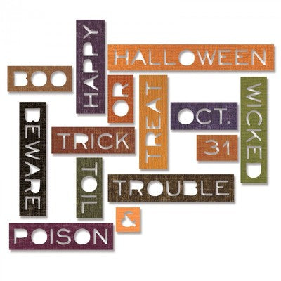 Sizzix Thinlits Die Set 14PK - Halloween Words: ThinItem -661587