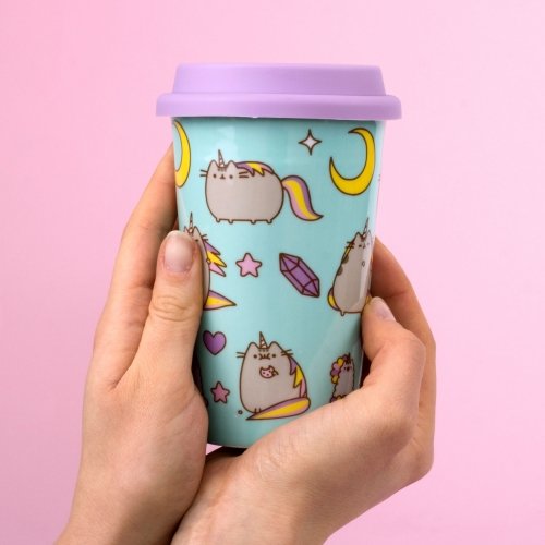 Tazza da viaggio Pusheen Unicorno Luna e stelle PUSHTRVLMPP