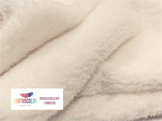 Tessuto effetto pelliccia sintetica color Latte 40x50 circa
