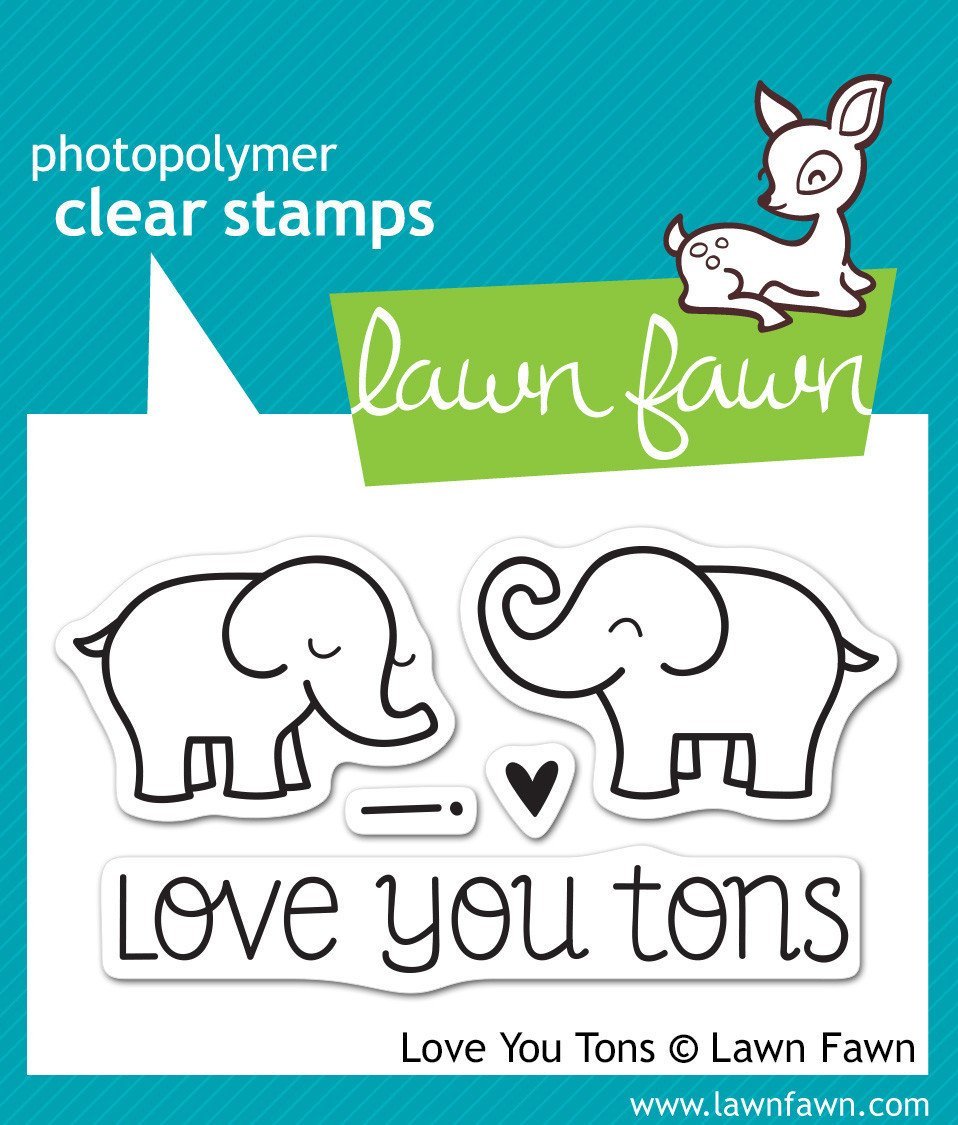 Timbro Lawn Fawn - Elefanti innamorati -  LF598