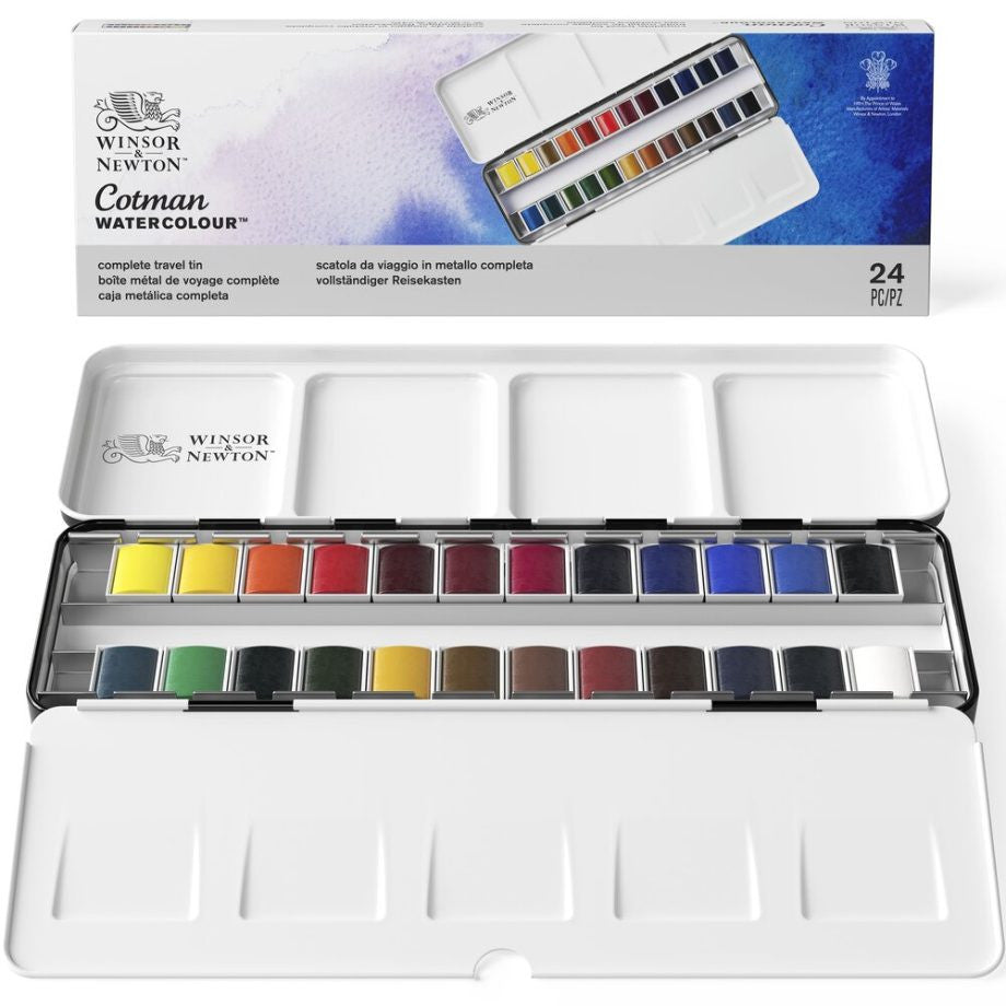 Winsor & Newton Cotman Acquarello confezione di metallo sketchers - 24 mezzi-godet