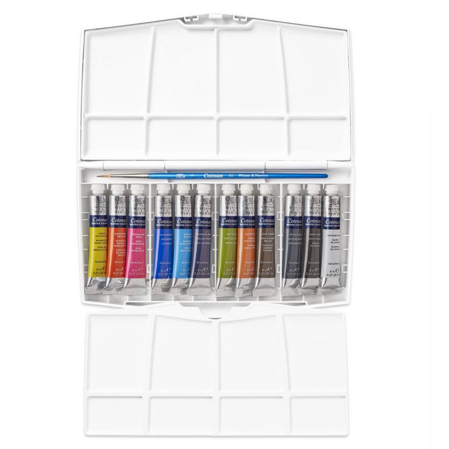 Winsor & Newton Cotman Scatola Painting Plus 12 Tubi 8ml