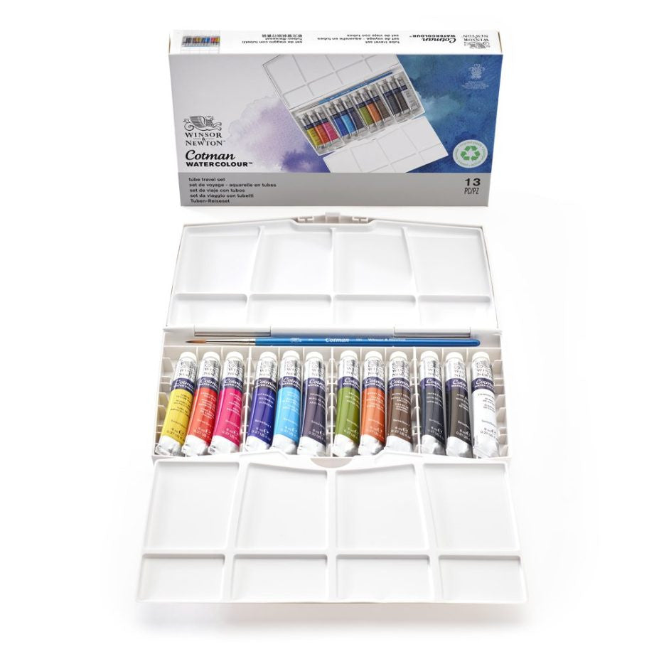 Winsor & Newton Cotman Scatola Painting Plus 12 Tubi 8ml