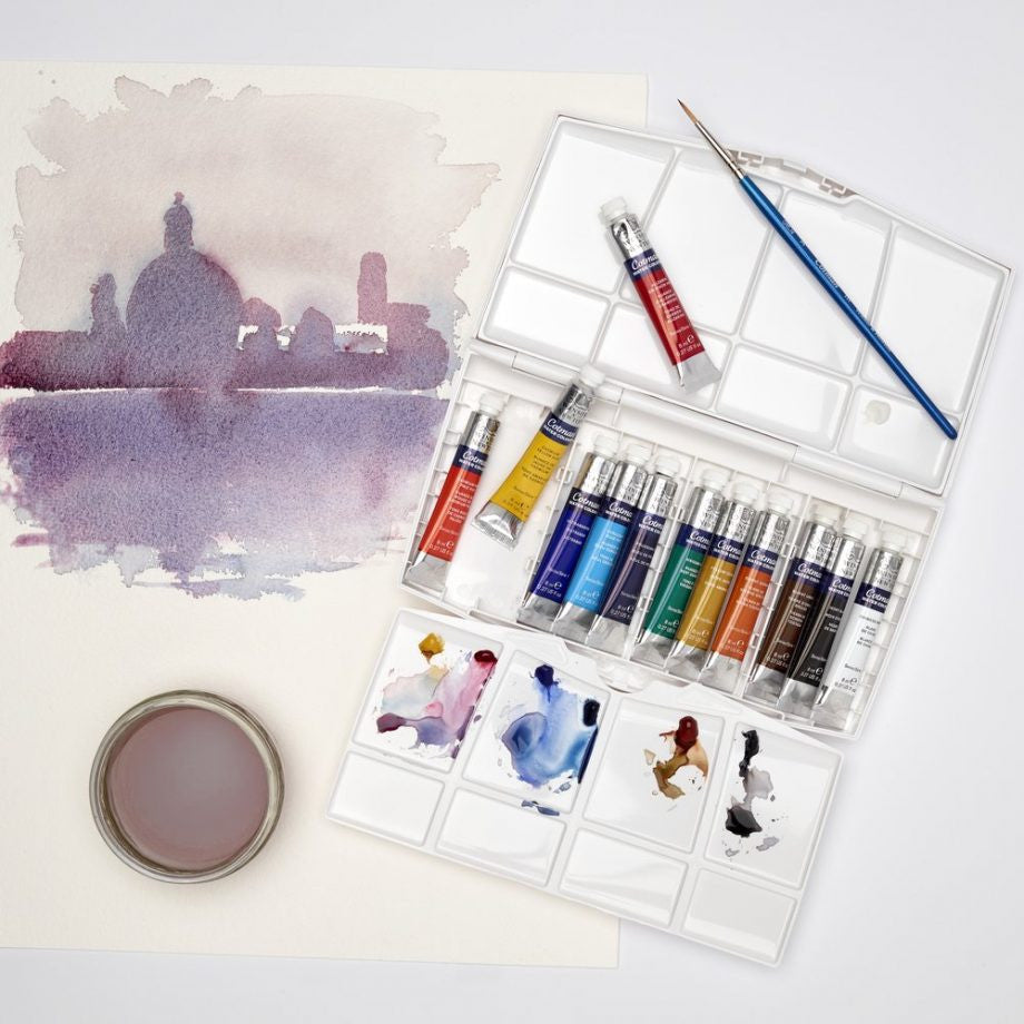 Winsor & Newton Cotman Scatola Painting Plus 12 Tubi 8ml