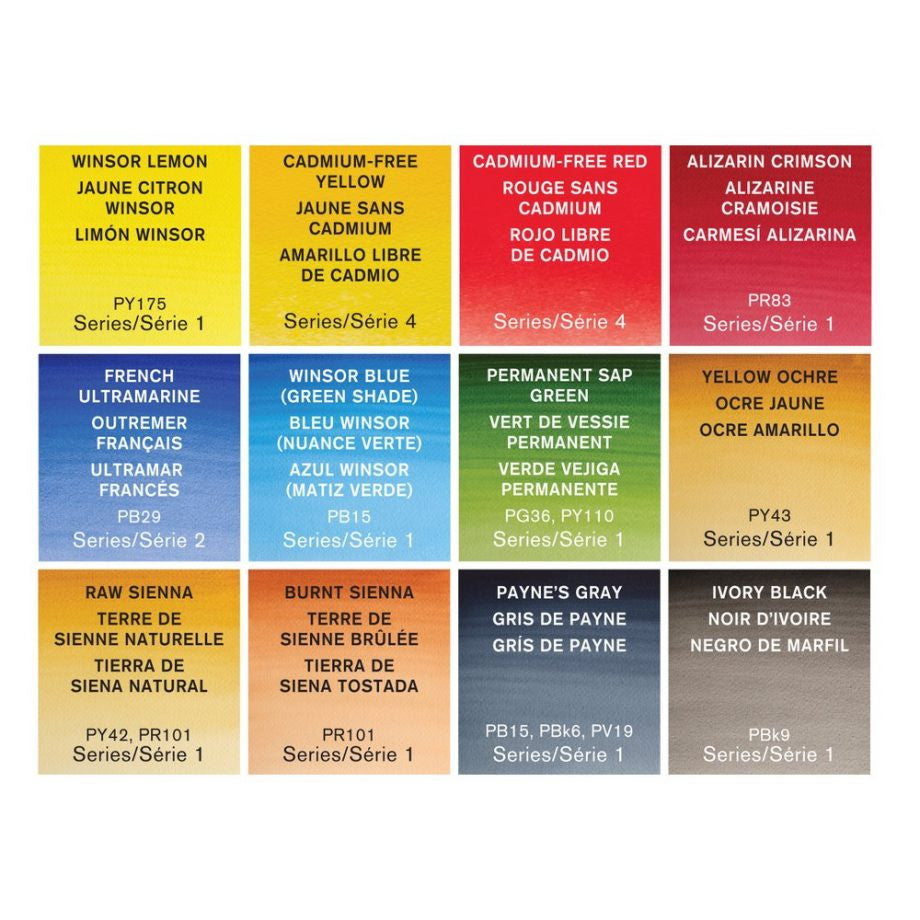 Winsor & Newton Professional Water Colour Customizable Travel Tin - 12 Mezzi Godet (Ex Black Box)