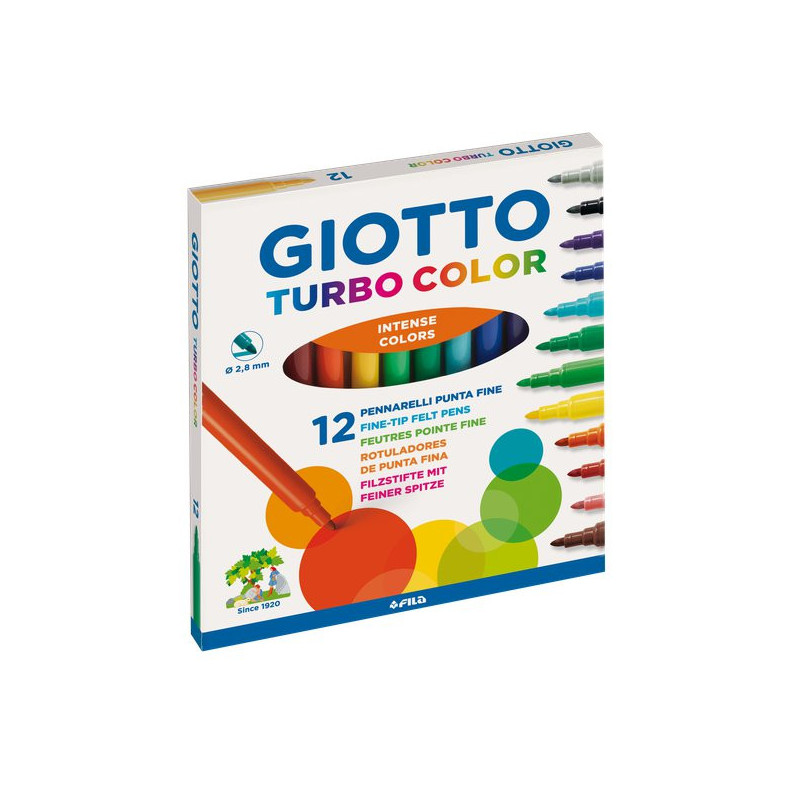 Set Pennarelli Punta Fine Turbo Color Giotto 12 pz