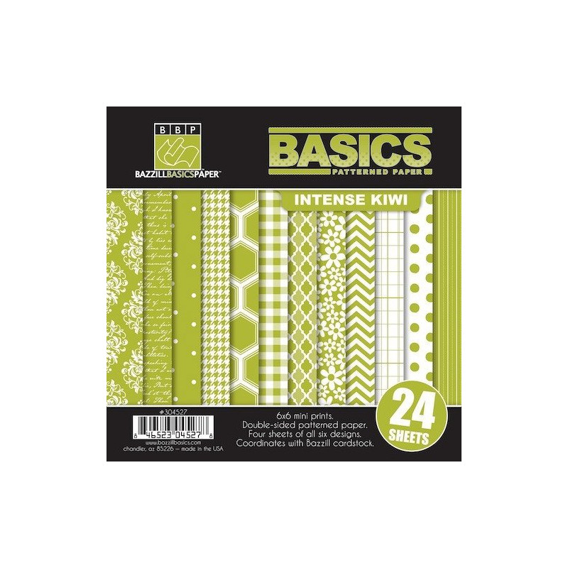 Basic Patterned Paper Intense Kiwi 304527 15x15cm (6"x6") Basic Patterned Paper Intense Kiwi 304527 15x15cm (6"x6")