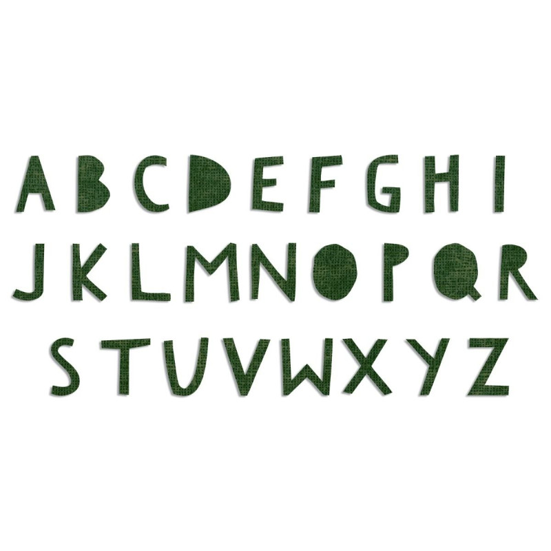 Fustella Sizzix Bigz Alphabet Die - Alfabeto Ritaglio Superiore - 662707