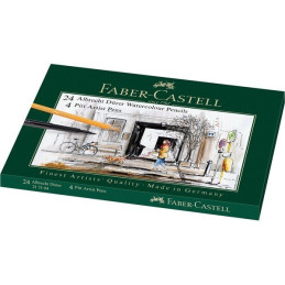 Confezione da 24 matite acquerellabili + 4 Pitt Artist Pens Faber-Castell 217504