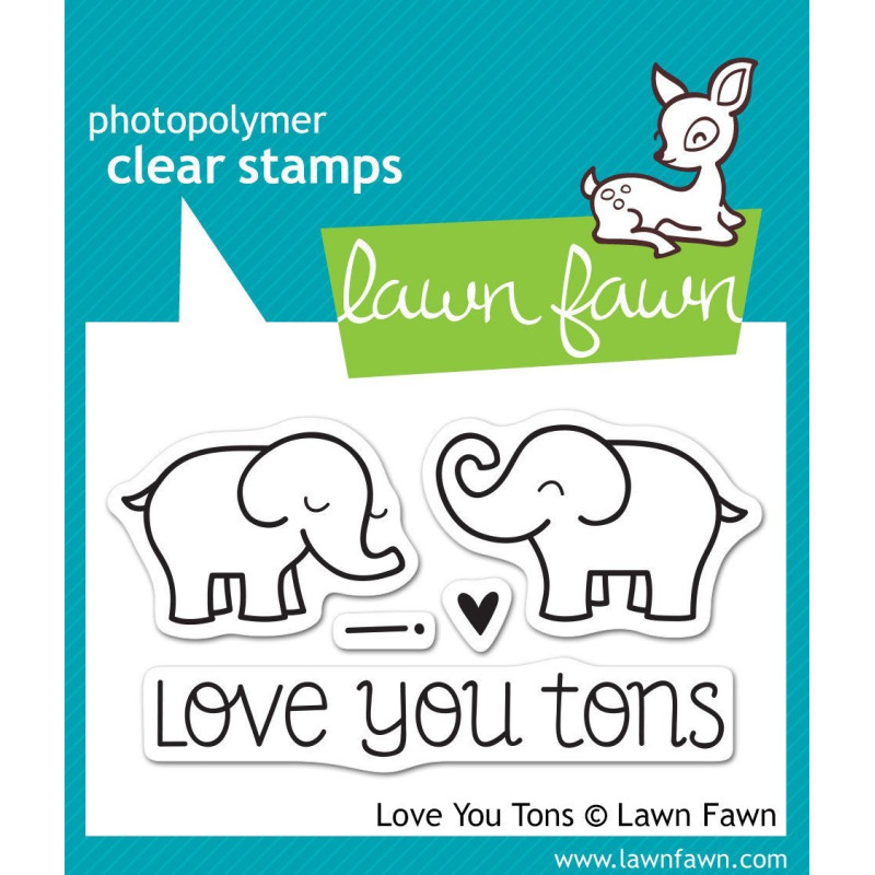 Timbro Lawn Fawn - Elefanti innamorati -  LF598