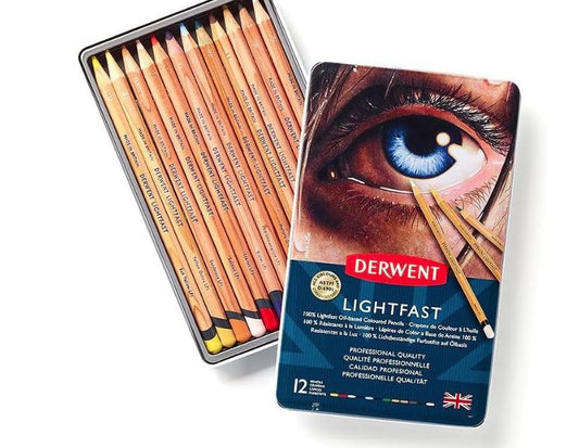 Derwent Lightfast Set Matite Resistenti alla Luce con Anima Rotonda da 4 mm, Resistenza Elevata del Nucleo e Consistenza Cremosa, Adatte al Disegno e alla Colorazione