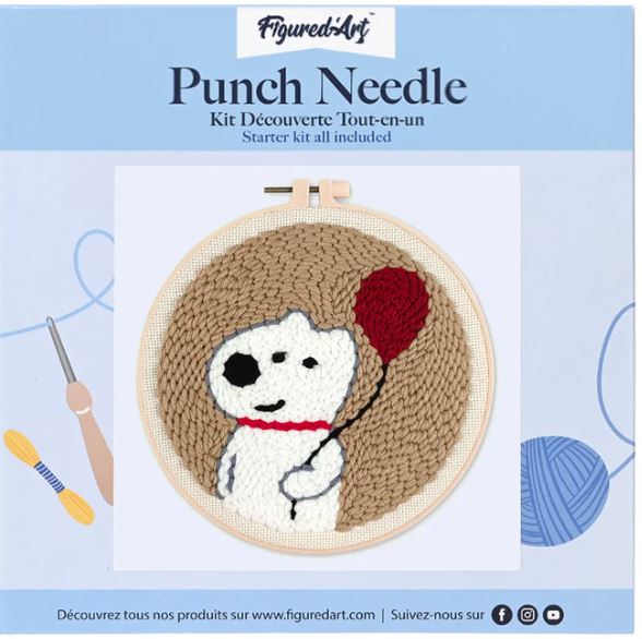 Punch needle  cagnolino con palloncino