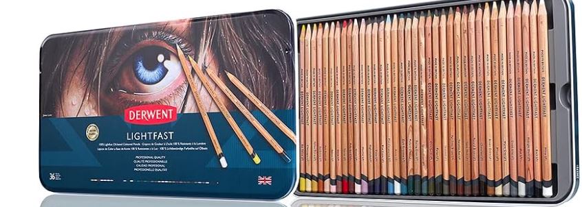 Derwent Lightfast Set Matite Resistenti alla Luce con Anima Rotonda da 4 mm, Resistenza Elevata del Nucleo e Consistenza Cremosa, Adatte al Disegno e alla Colorazione
