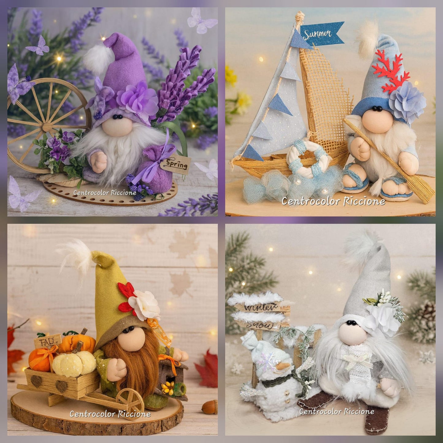 Kit Gnomo quattro stagioni: estate primavera inverno autunno