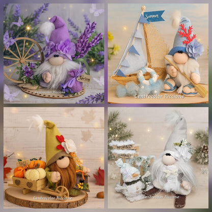 Kit Gnomo quattro stagioni: estate primavera inverno autunno