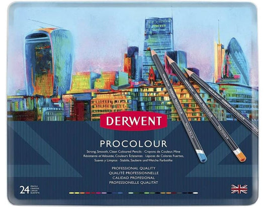 Derwent Procolour Set  Matite Colorate con Anima Rotonda da 4 mm e Consistenza Liscia in una Confezione Regalo di Legno, Adatte a Disegnare e Colorare