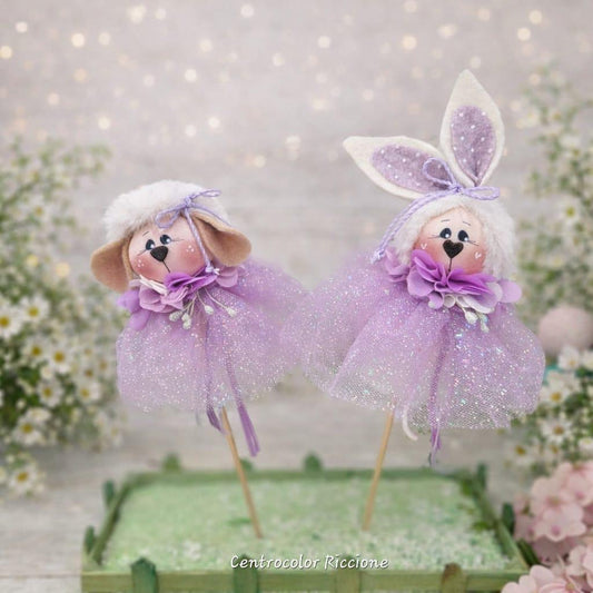 kit Fiocco e Lana lilla 2 pezzi