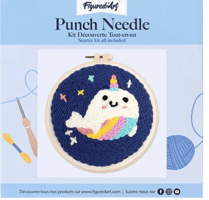 Punch needle balena blu