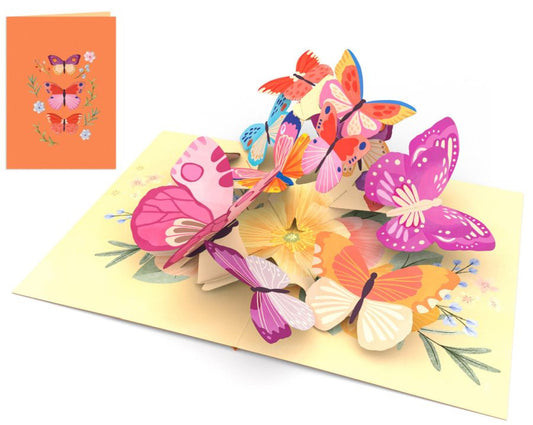 Biglietto KIRIGAMI  Pop Up di Origamo® farfalle