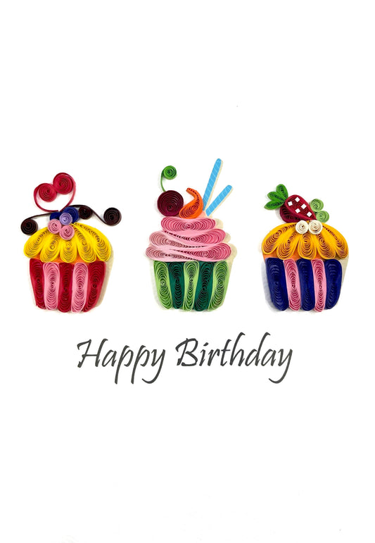 Biglietto Filigrana di carta cupcakes