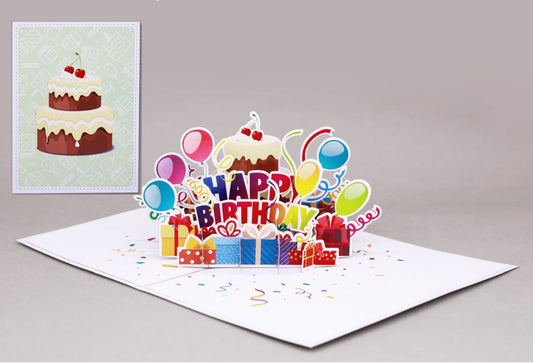 Biglietto KIRIGAMI  Pop Up di Origamo® compleanno