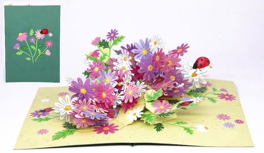 Biglietto KIRIGAMI  Pop Up di Origamo® fiori