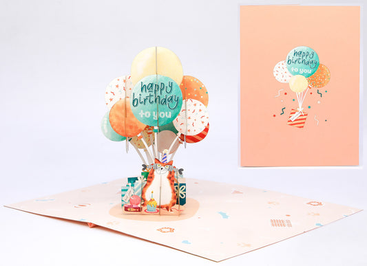 Biglietto KIRIGAMI  Pop Up di Origamo® gatto