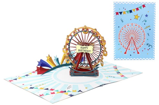 Biglietto KIRIGAMI  Pop Up di Origamo® ruota