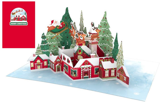 Biglietto KIRIGAMI  Pop Up di Origamo® paesaggio natale