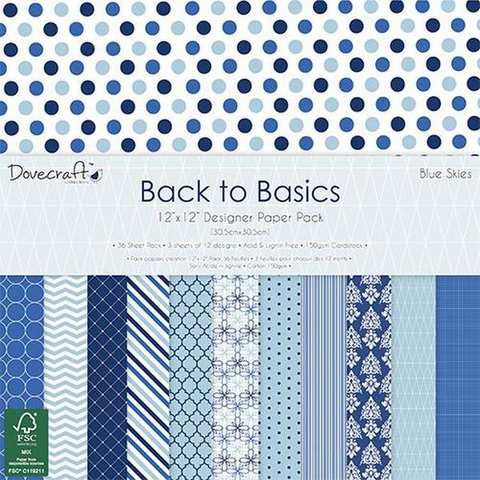 Blocco carta scrap  30x30 Back to Basics Blue Skies  DCPAP031