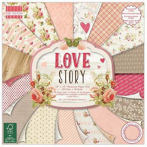 Blocco carte scrap First Edition 30x30 Paper Pad Love story fepad113