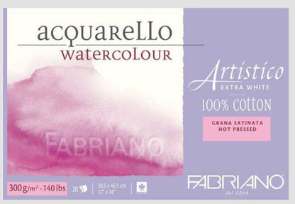 Blocco Fabriano Extra White  Grana Satinata da 300gr 100% cotone