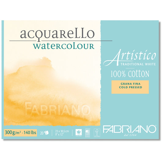 Blocco Fabriano Traditional White Grana Fine da 300gr 100%cotone