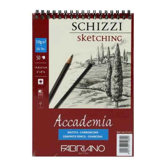 Blocco Schizzi Accademia Spiralato 50 fogli Grana Naturale 120gr Fabriano