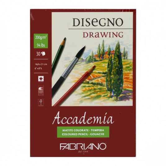 Blocco Disegno Accademia 30 fogli  Grana Naturale 200gr Fabriano