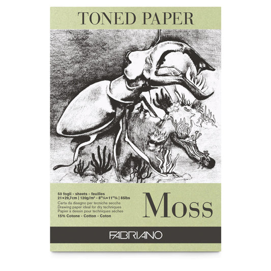Blocco Schizzi Toned Paper Moss Grana Naturale 120gr 50 fogli Fabriano