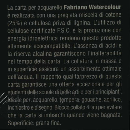 Blocco Watercolour Grana Fine 300gr 20 fogli Fabriano